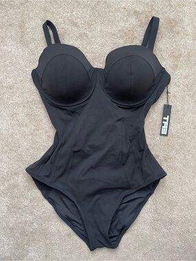 TA3 Lushy One Piece Swimsuit Black 2X RL H/I Cup NWT Shaping Swimwear